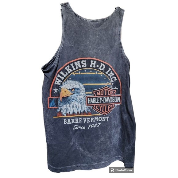 Vintage Harley-Davidson Muscle Shirt Barre Vermont Size Large - Picture 4 of 6